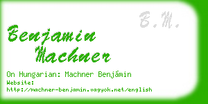 benjamin machner business card